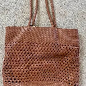 Woven brown leather Tote Bag